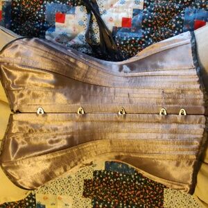 Lace Embrace Grey Satin Corset - 22”